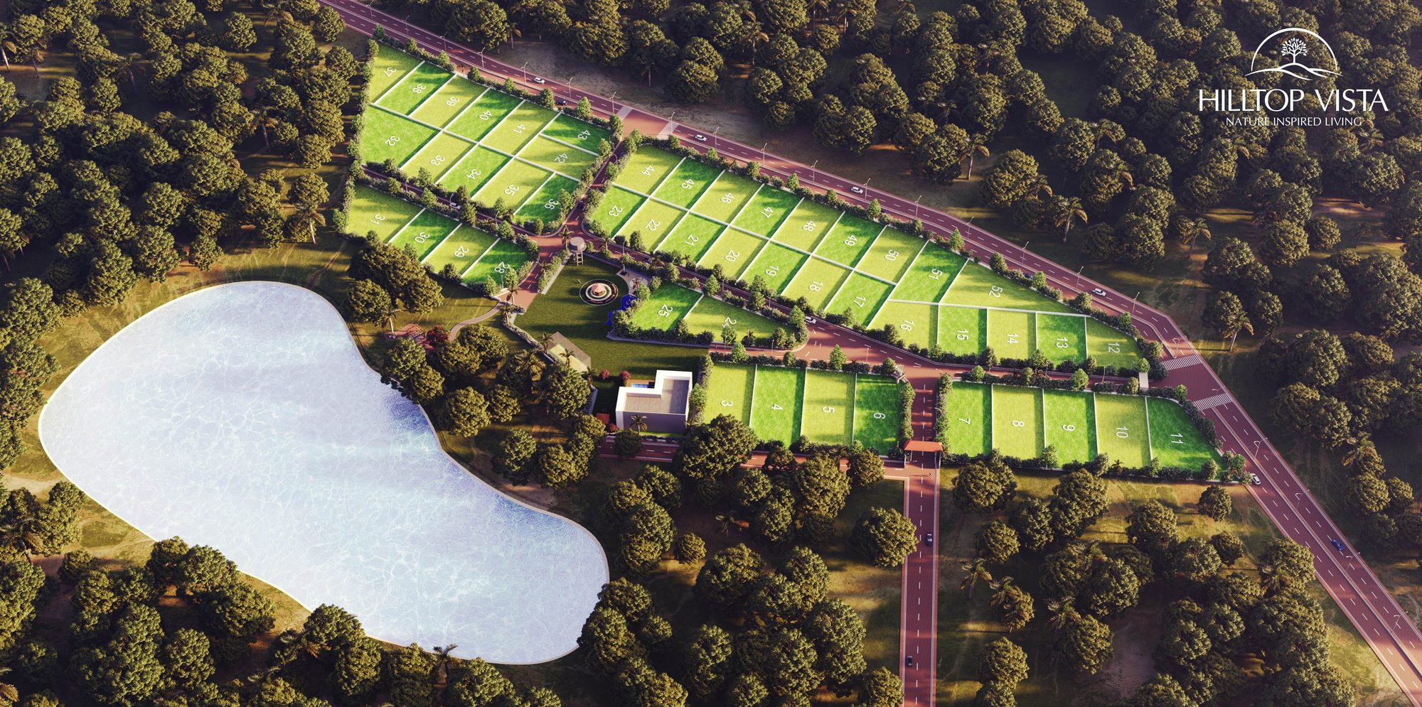 Aerial master plan of Hilltop Vista
